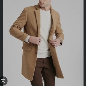 Banana Republic Mario Bellucci Melton Camel Coat wool blend mens medium